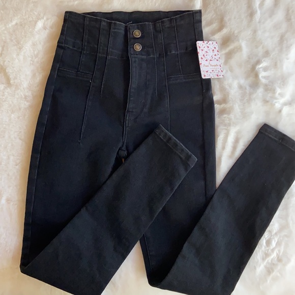 New Free People Jayde skinny black high rise jeans - Picture 10 of 11